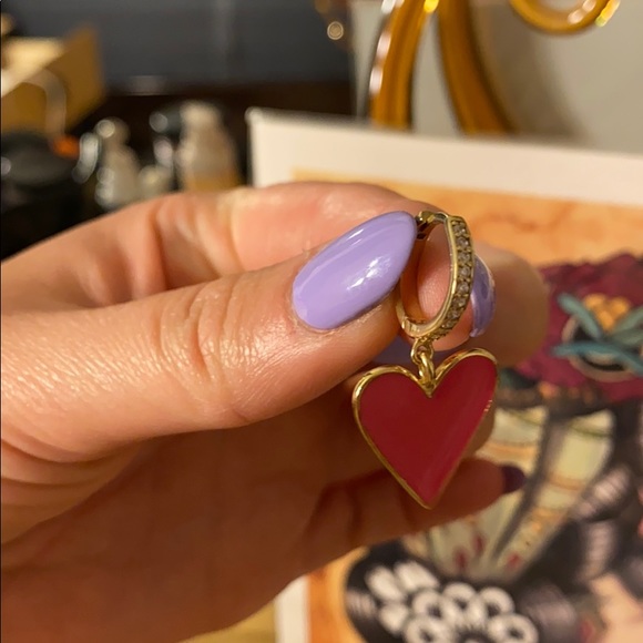 Gabi Rielle Neon 14 heart Hoops - Picture 3 of 7